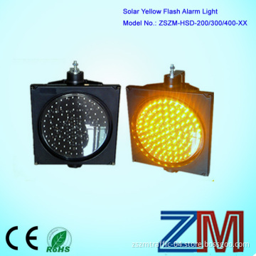 Yellow Aluminum 200mm LED Flashing Solar Traffic Blinker